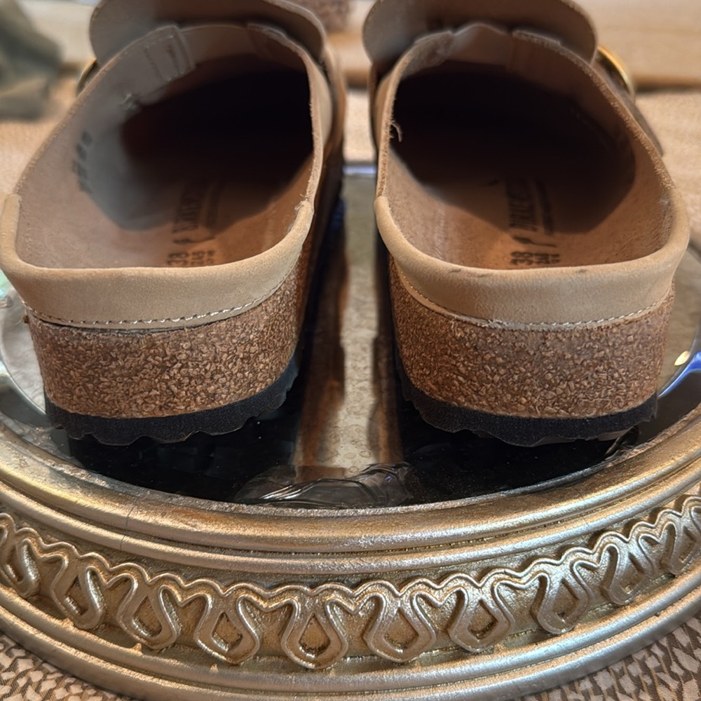 Birkenstock Tan Loafers Slip-Ons with Buckle - Picture 2 of 9